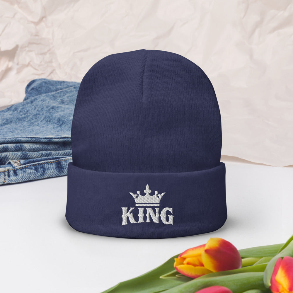 King w/Crown Knit Beanie