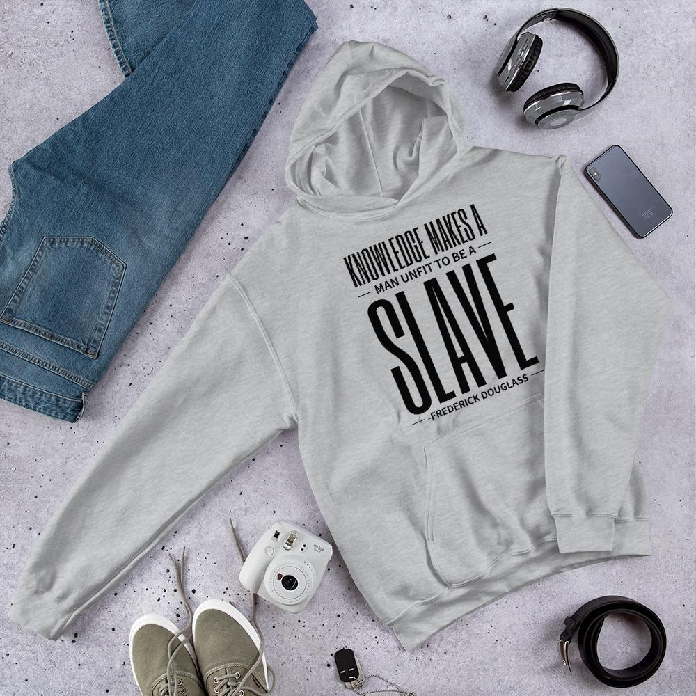 Knowledge Makes a Man Unfit to be a Slave Unisex Hooded Sweatshirt - Chocolate Ancestor