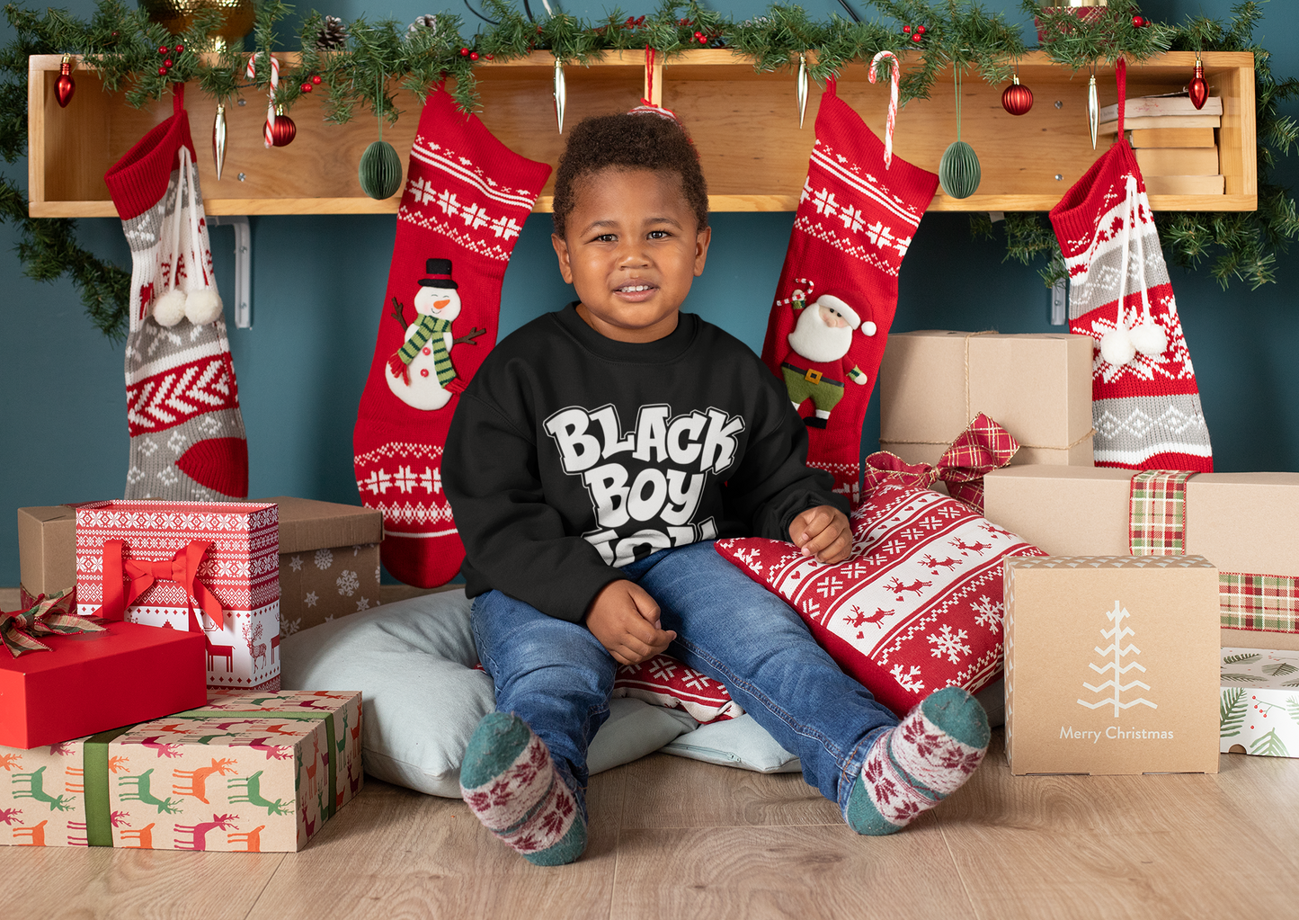 Black Boy Joy Kids' Crewneck Sweatshirt