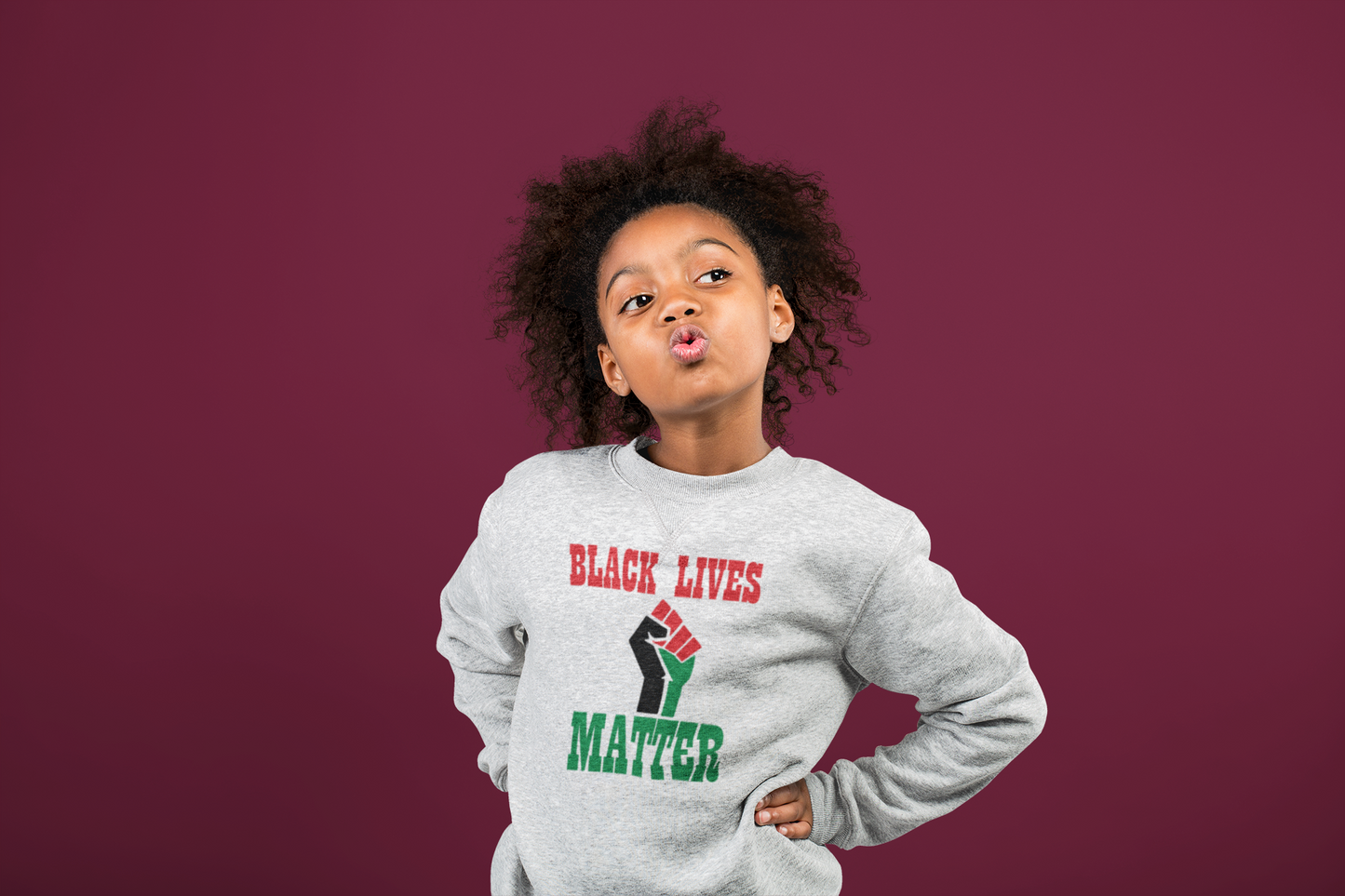 Black Lives Matter Pan African Kids' Crewneck Sweatshirt