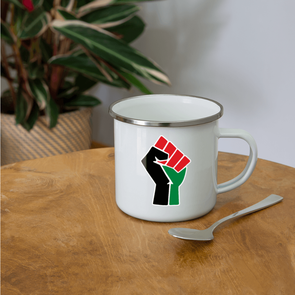 Pan African Black Power Fist RBG Camper Mug - Chocolate Ancestor