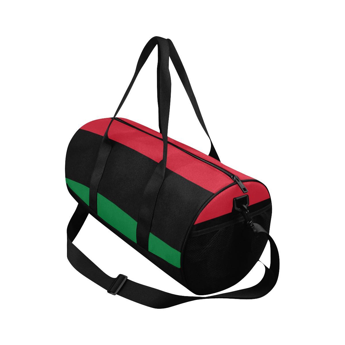 RBG Flag Afrocentric Waterproof Travel Duffle Bag - Chocolate Ancestor