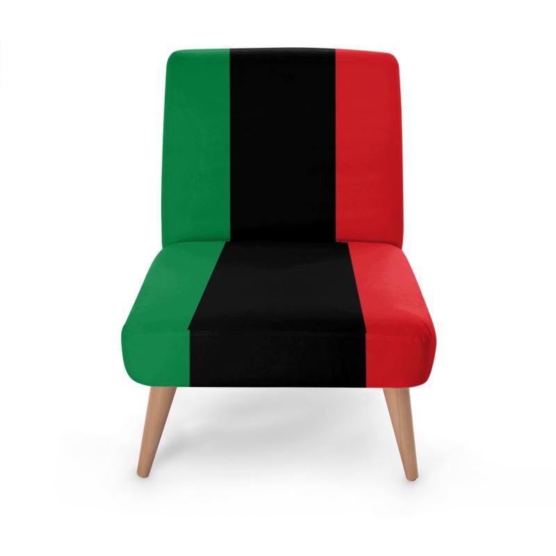 Pan African RBG Flag Bespoke Occasional Chair - Chocolate Ancestor
