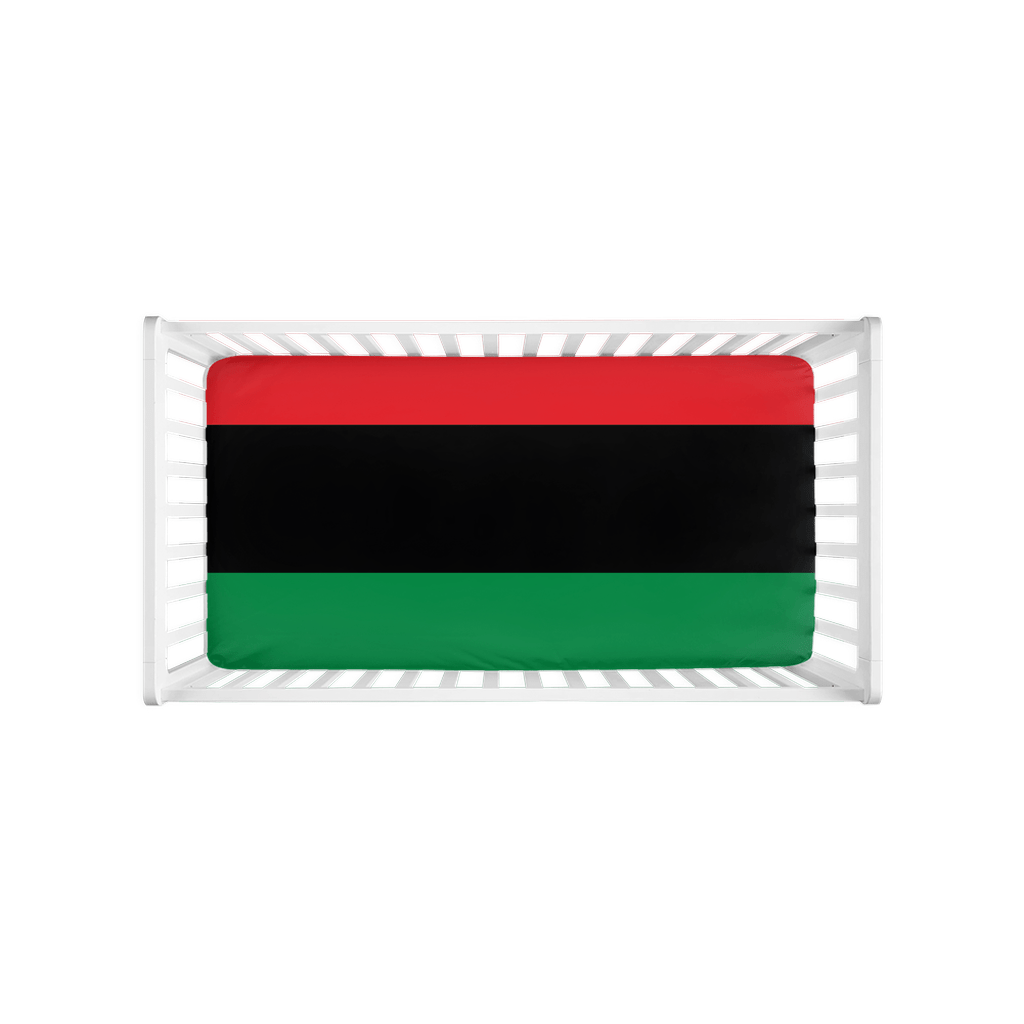 Pan African RBG Flag Fitted Crib Sheets - Chocolate Ancestor