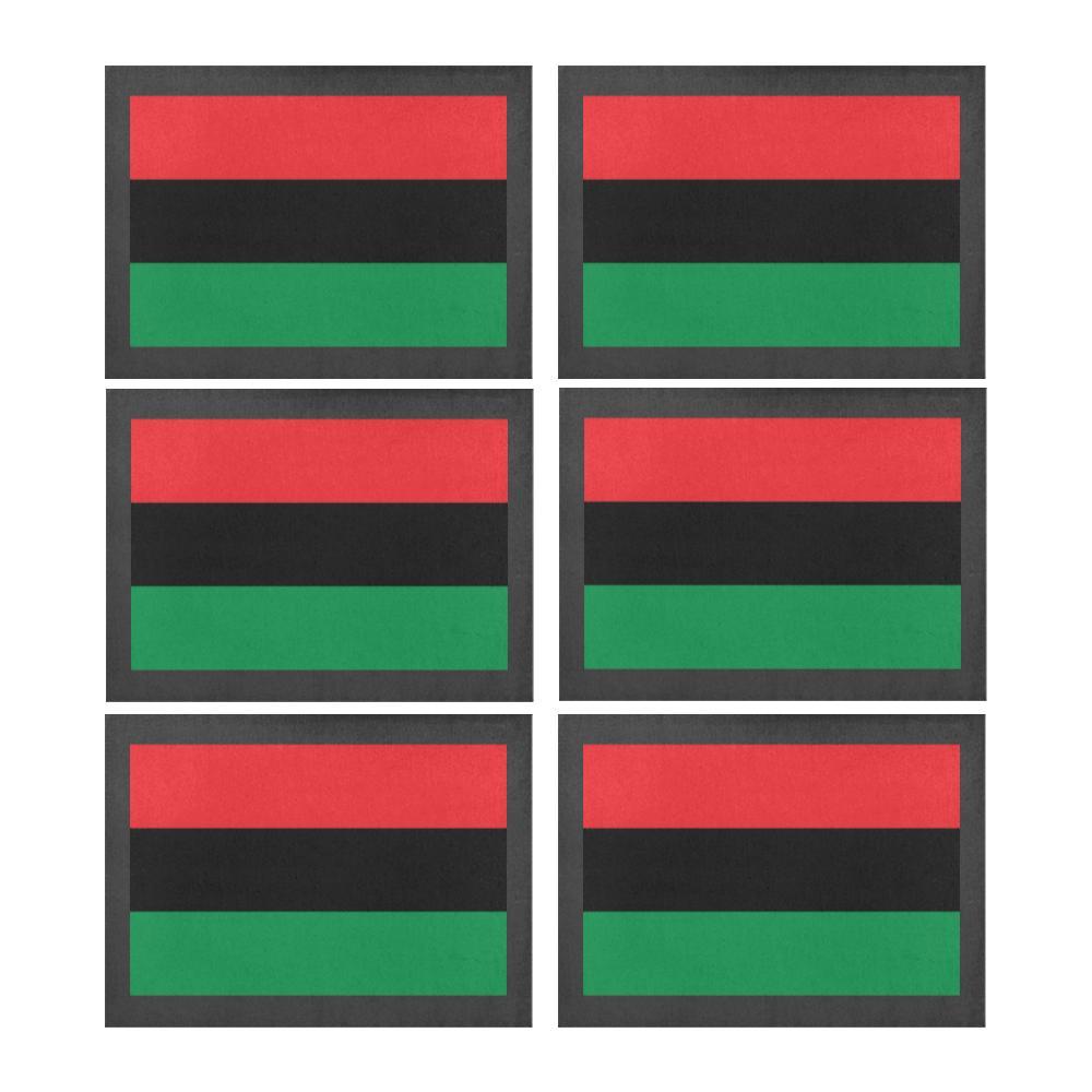 Pan African RBG Flag Placemats Set - Chocolate Ancestor