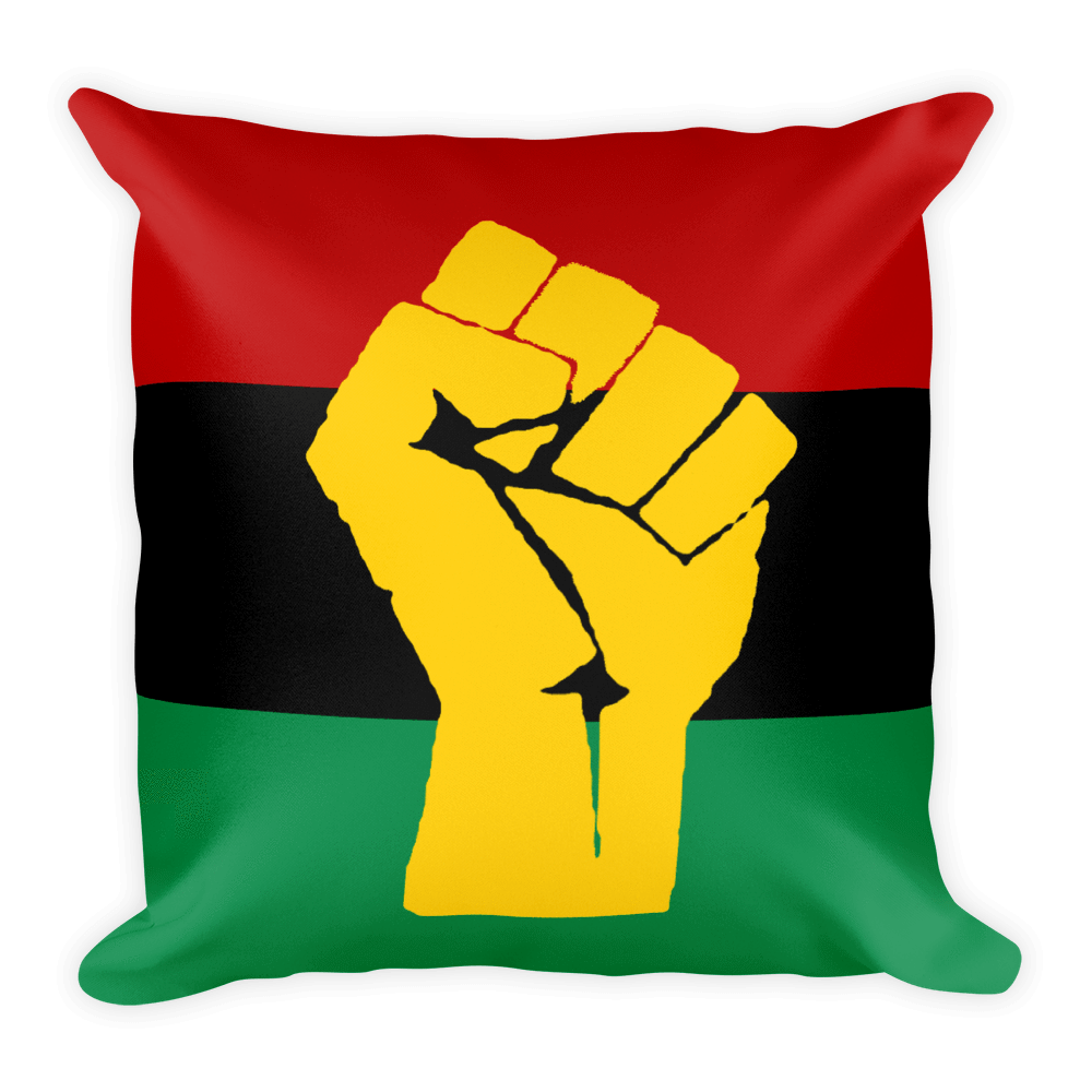 Pan African RBG Flag w/ Yellow Fist Pillow - Chocolate Ancestor