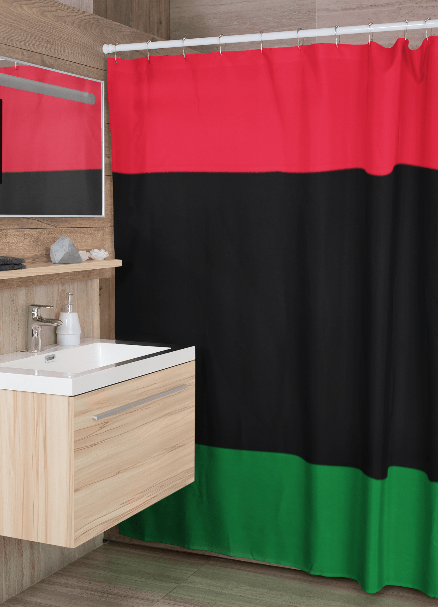 Pan African RBG Shower Curtain - Chocolate Ancestor
