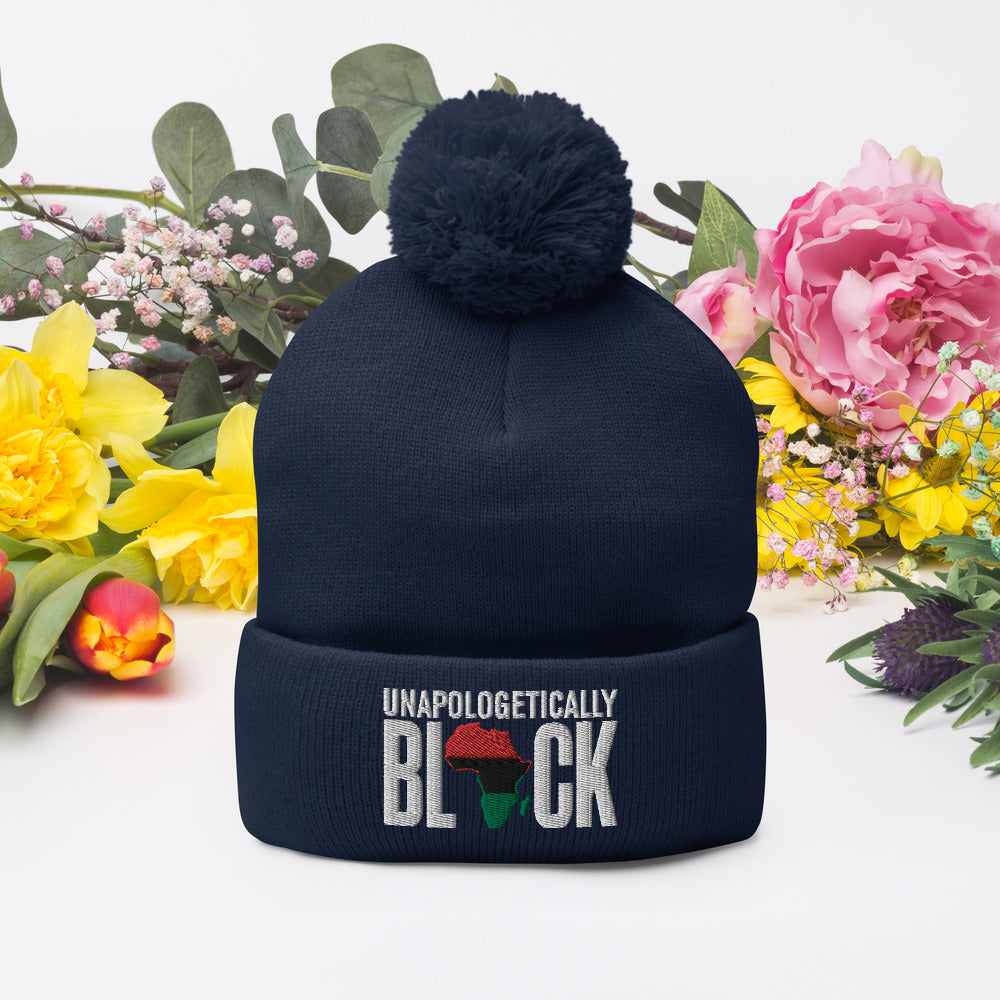 Unapologetically Black RBG Pom Pom Knit Cap