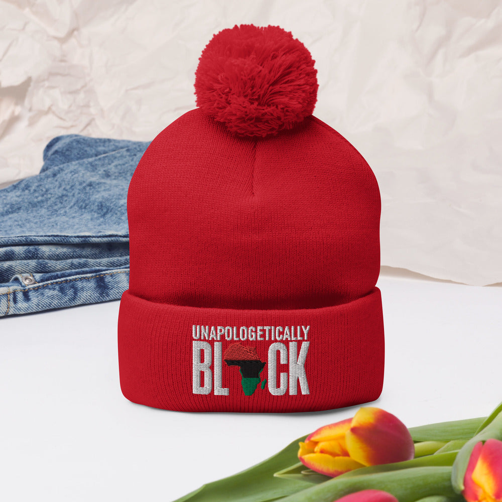 Unapologetically Black RBG Pom Pom Knit Cap