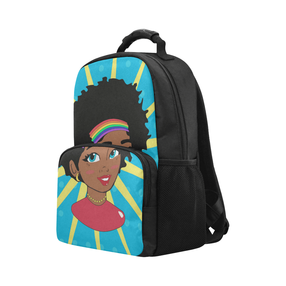 Pop Starburst Afro Diva Adult Casual Laptop Bookbag - Chocolate Ancestor