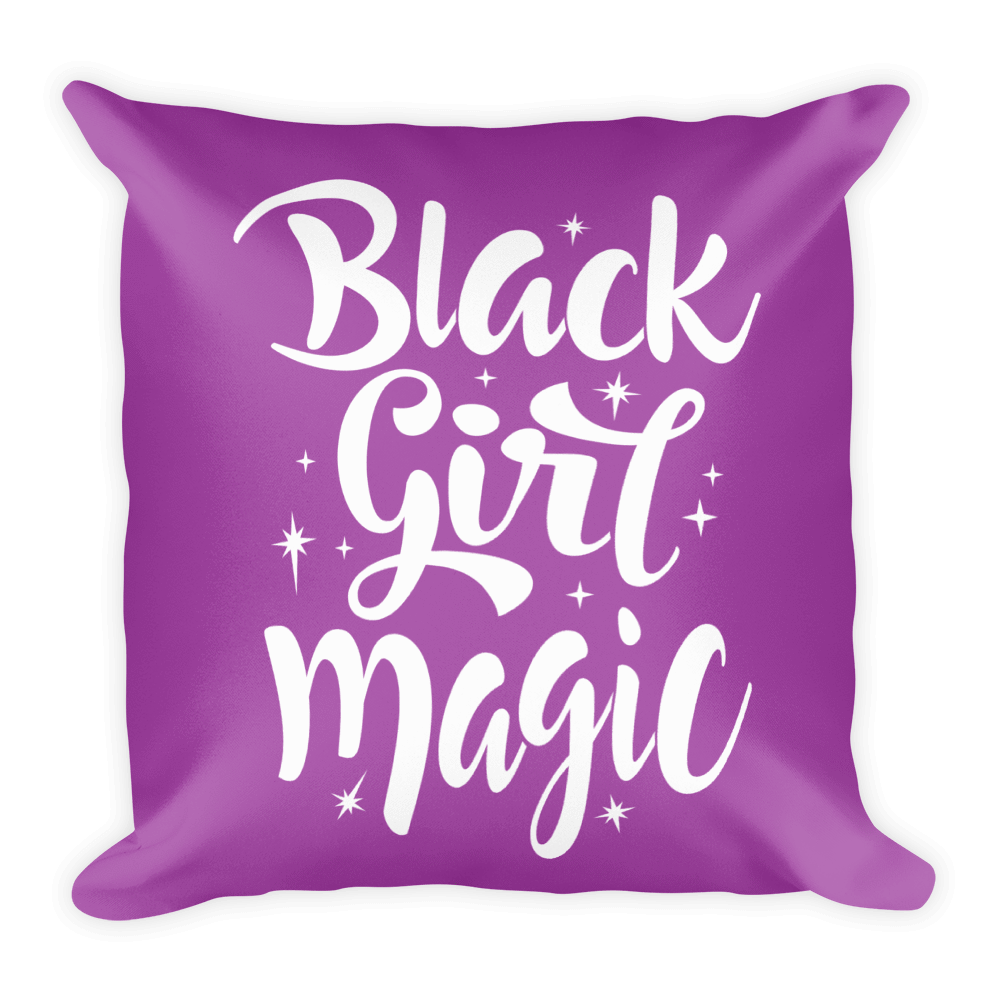Purple Black Girl Magic Square Pillow - Chocolate Ancestor