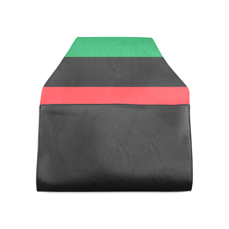 RBG Pan African Flag Leather Clutch Bag - Chocolate Ancestor