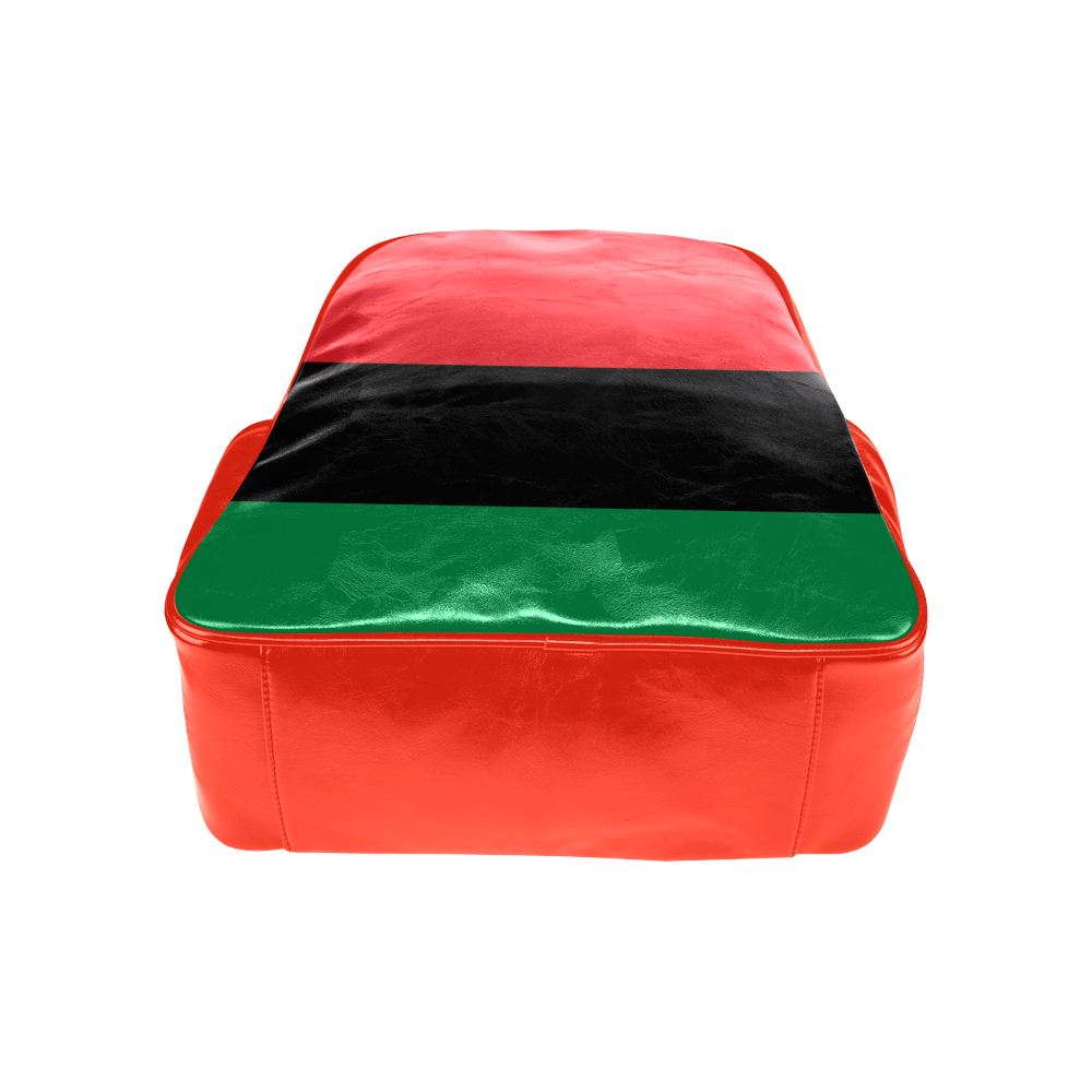 RBG Pan-African Flag Multi-pocket Leather Bookbag - Chocolate Ancestor