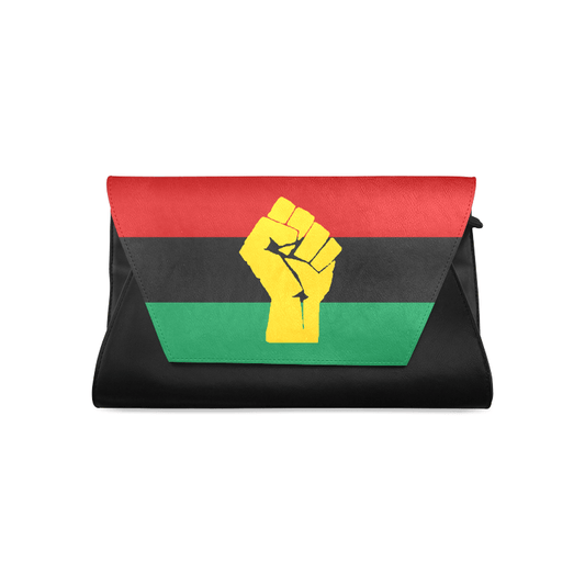 RBG Pan-African Flag Leather Clutch Bag - Chocolate Ancestor