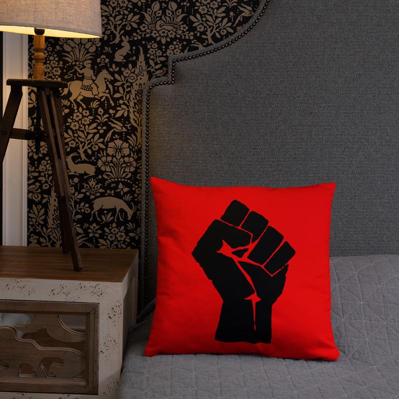 Black Power Fist Square Pillow - Chocolate Ancestor