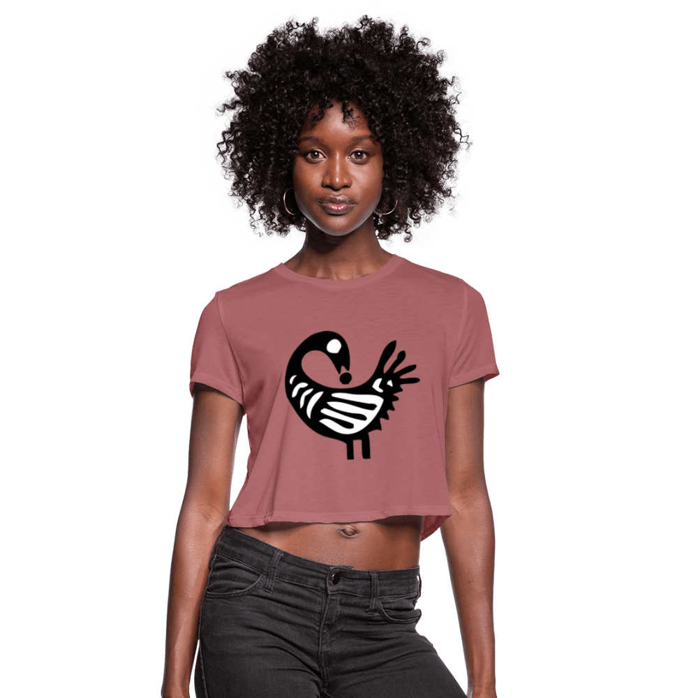 Sankofa Bird Women's Crop Top (Style 2) - Chocolate Ancestor