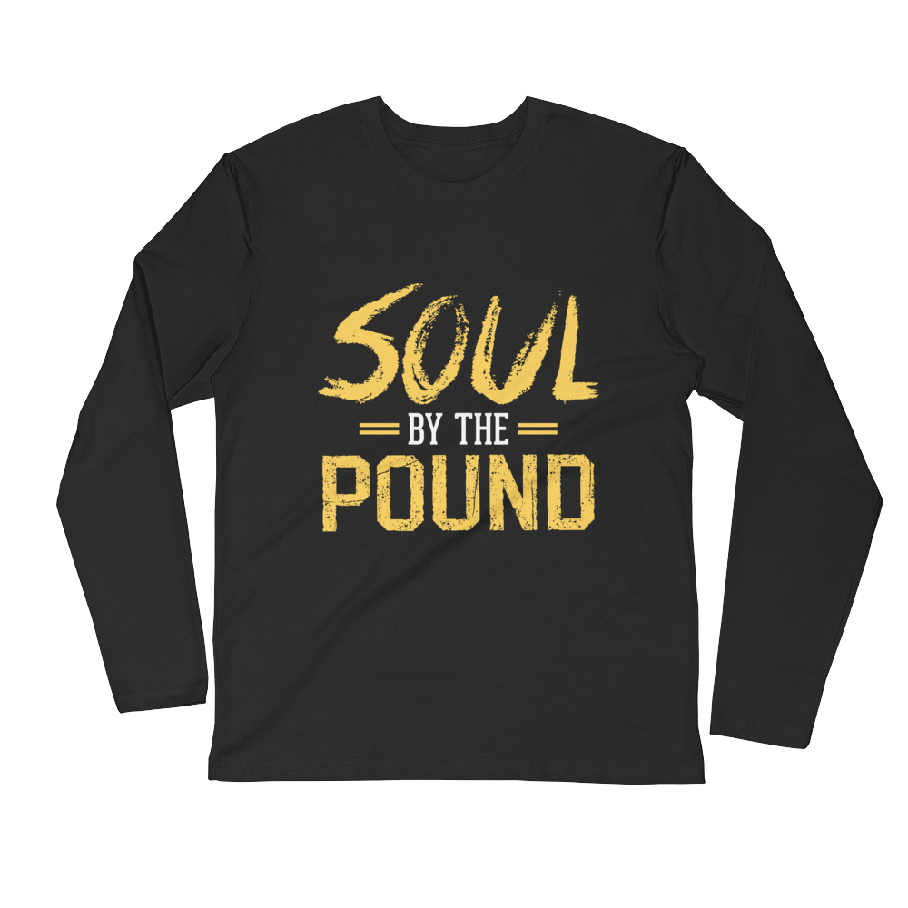 Soul by the Pound Men's Long Sleeve Fitted Crew - Chocolate Ancestor