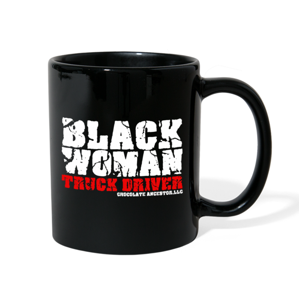 Black Woman Truck Driver Full Color Mug - black