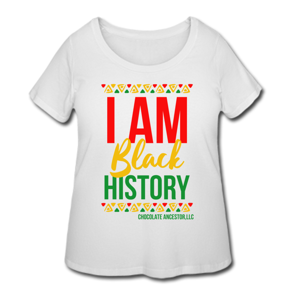 I Am Black History Women’s Curvy T-Shirt - white