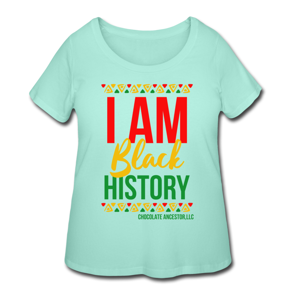 I Am Black History Women’s Curvy T-Shirt - mint