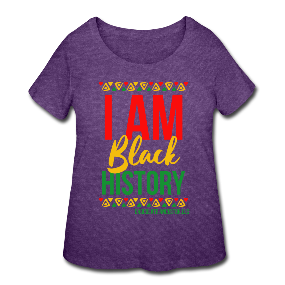 I Am Black History Women’s Curvy T-Shirt - heather purple