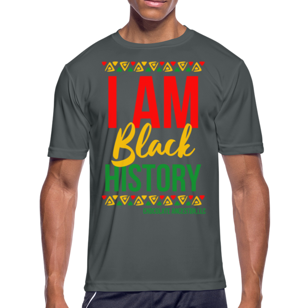 I Am Black History Moisture Wicking Performance T-Shirt - charcoal