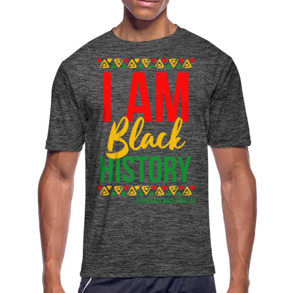 I Am Black History Moisture Wicking Performance T-Shirt - dark heather gray