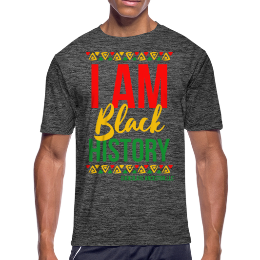 I Am Black History Moisture Wicking Performance T-Shirt - dark heather gray