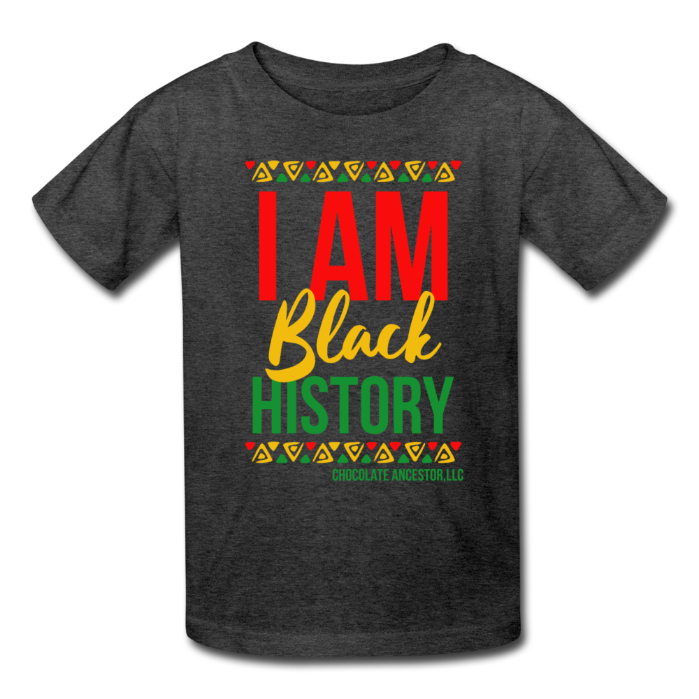 I Am Black History Kids' T-Shirt (Style 2) - heather black