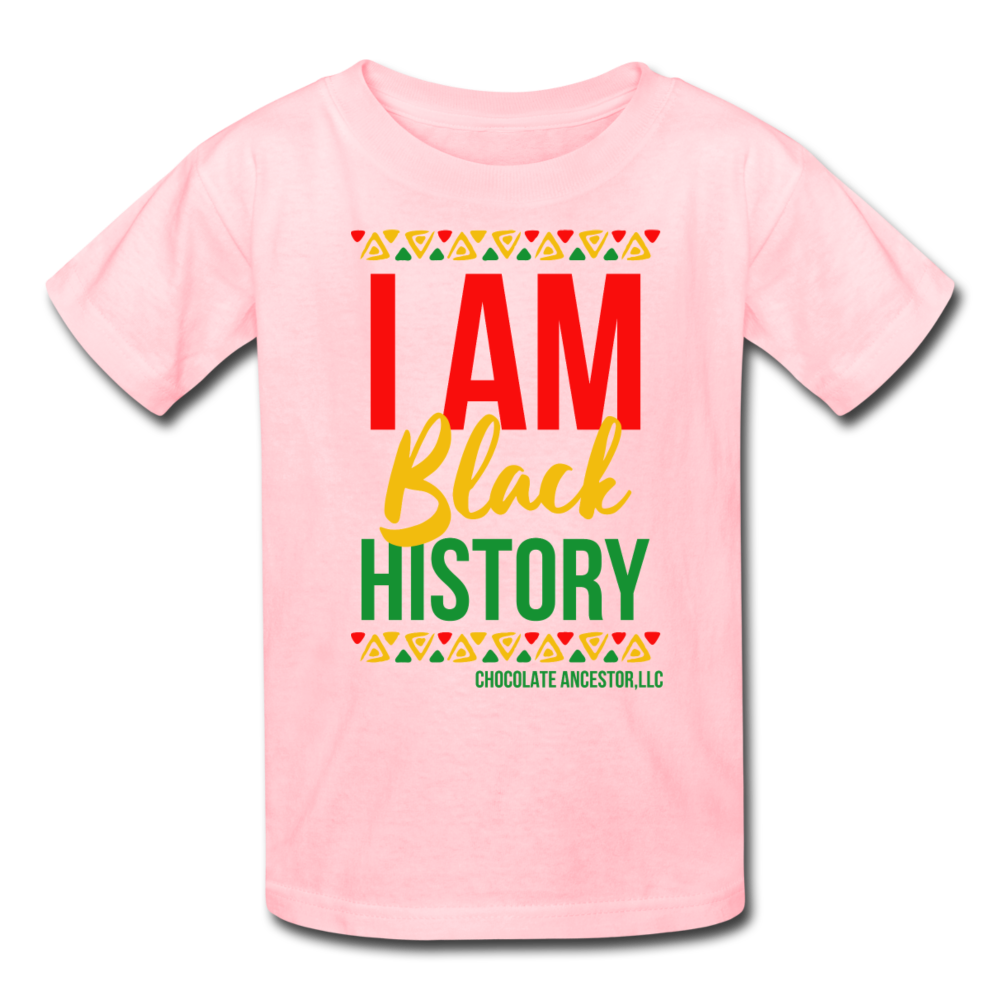 I Am Black History Kids' T-Shirt (Style 2) - pink
