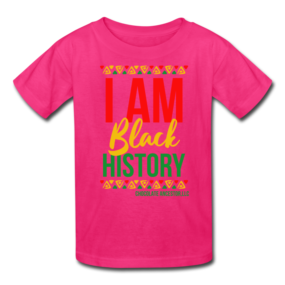 I Am Black History Kids' T-Shirt (Style 2) - fuchsia