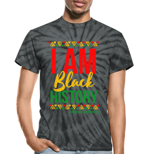 I Am Black History Unisex Tie Dye T-Shirt - spider black