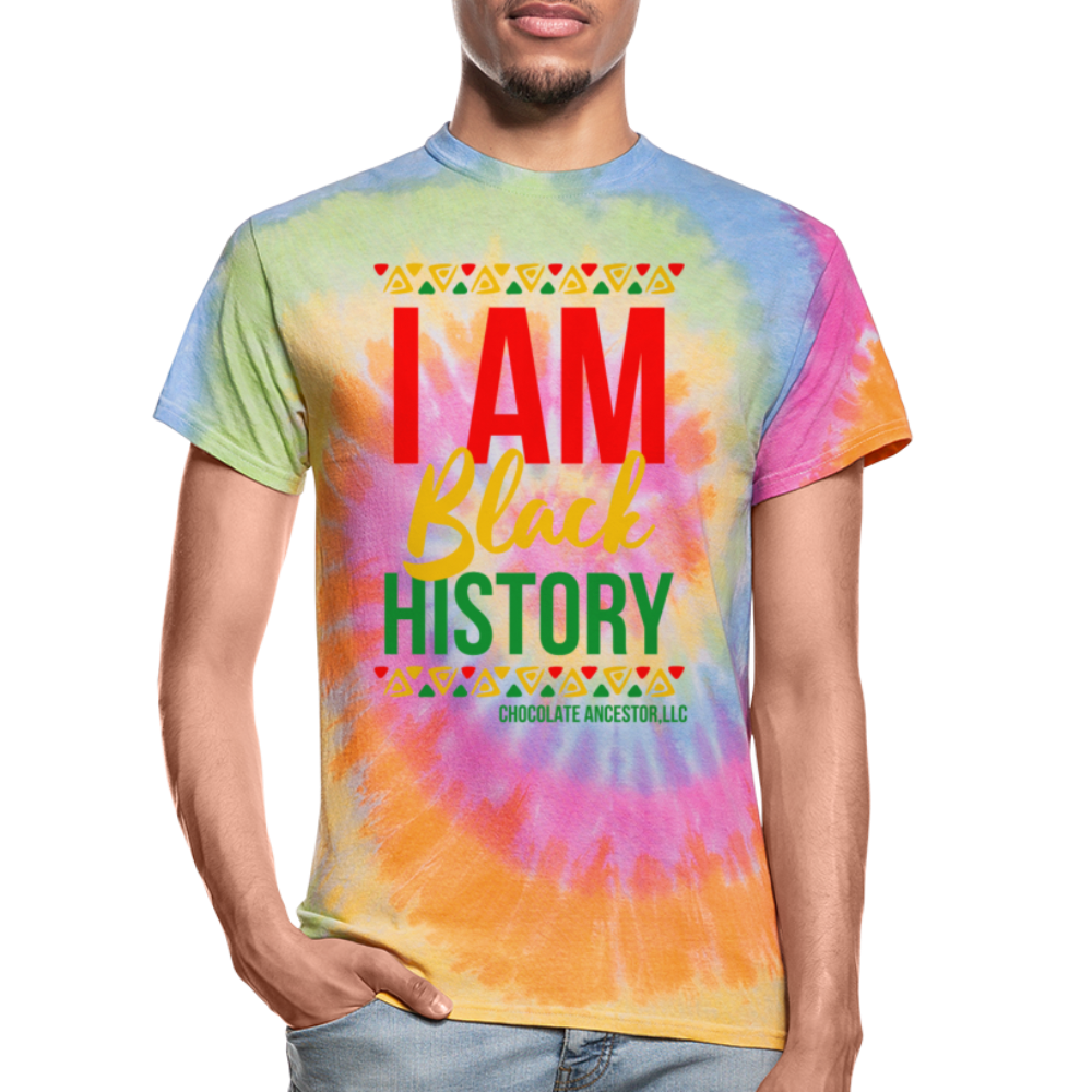 I Am Black History Unisex Tie Dye T-Shirt - rainbow