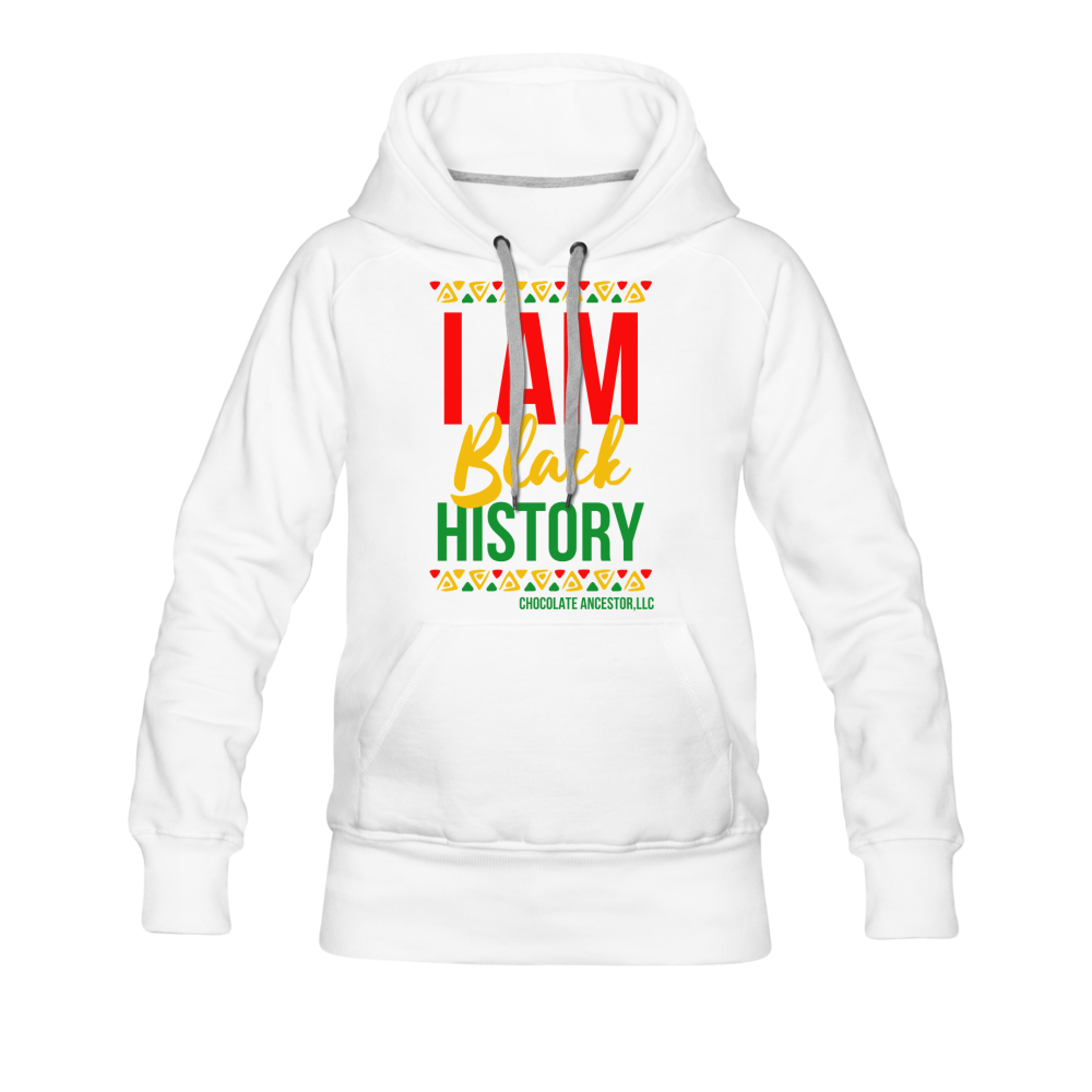 I Am Black History Women’s Premium Hoodie - white