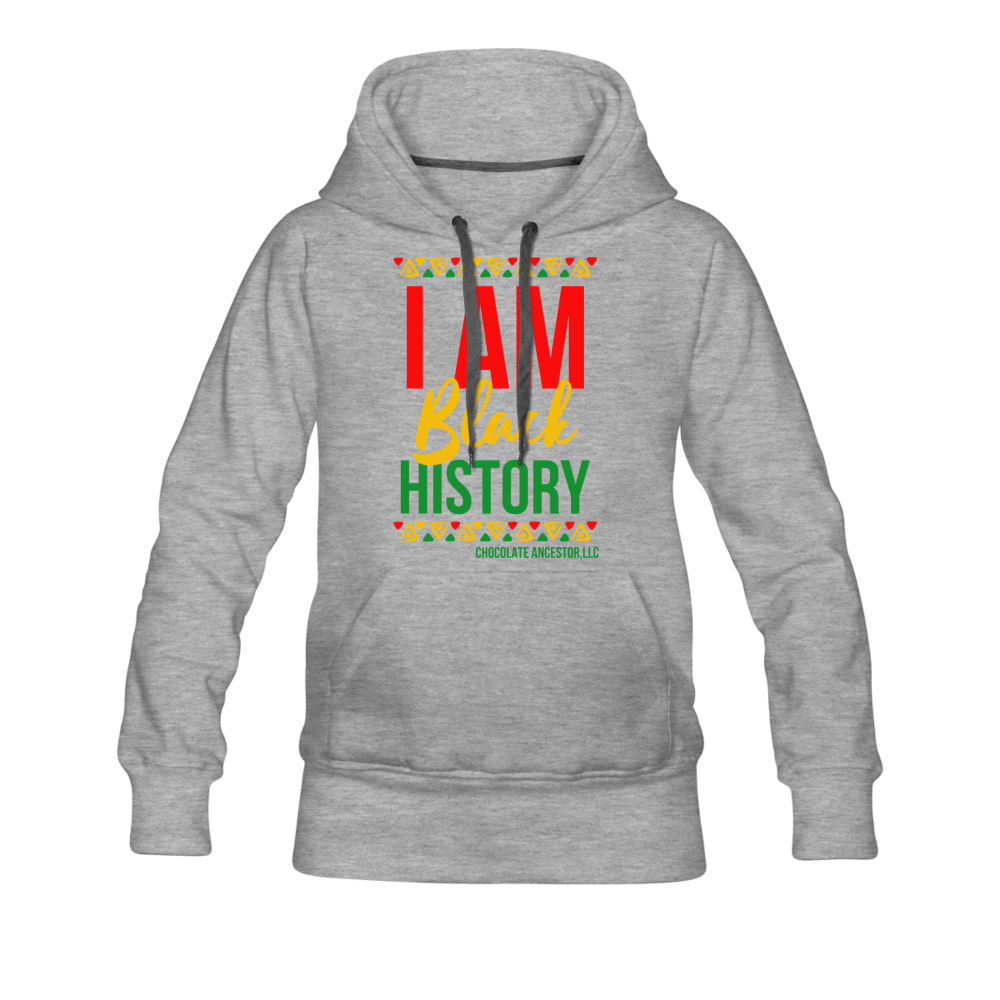 I Am Black History Women’s Premium Hoodie - heather gray