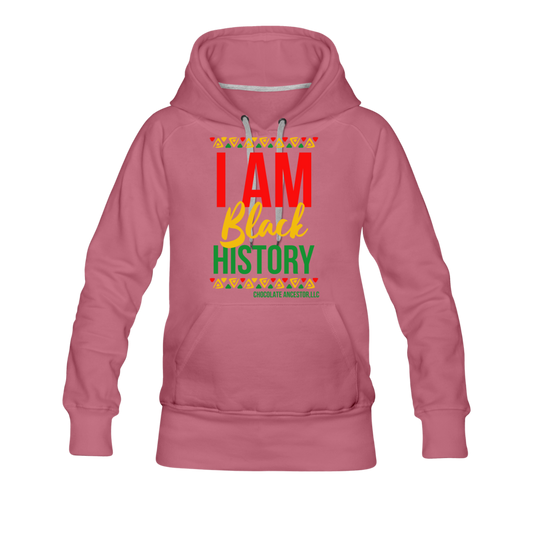 I Am Black History Women’s Premium Hoodie - mauve