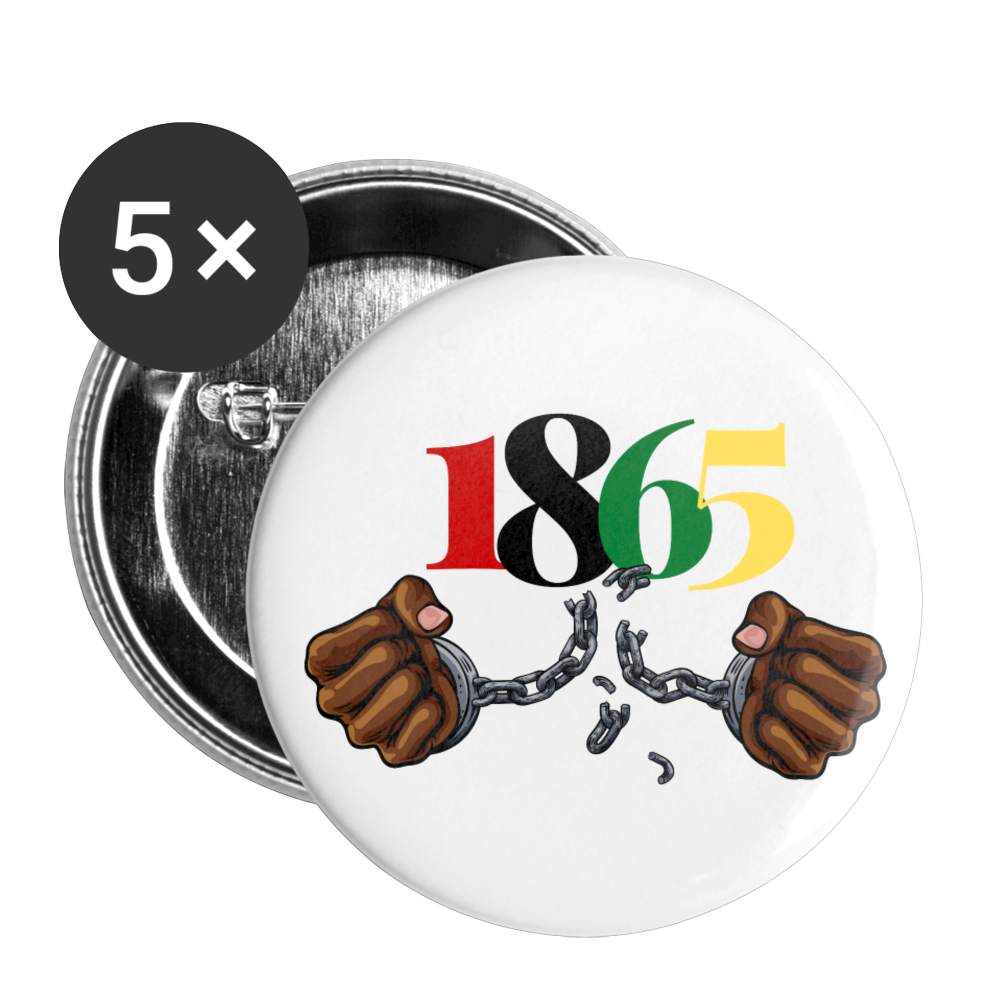 1865 Juneteenth Buttons large 2.2'' (5-pack) - white