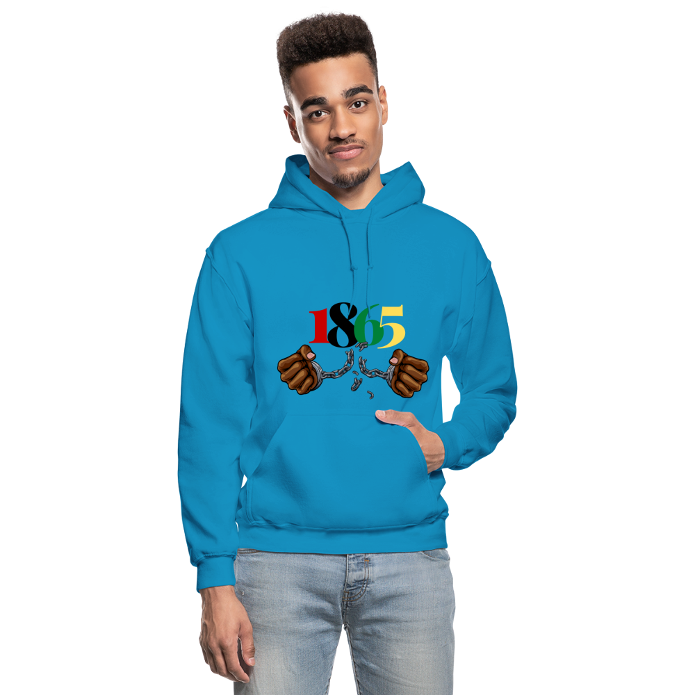 1865 Juneteenth Heavy Blend Adult Hoodie - turquoise