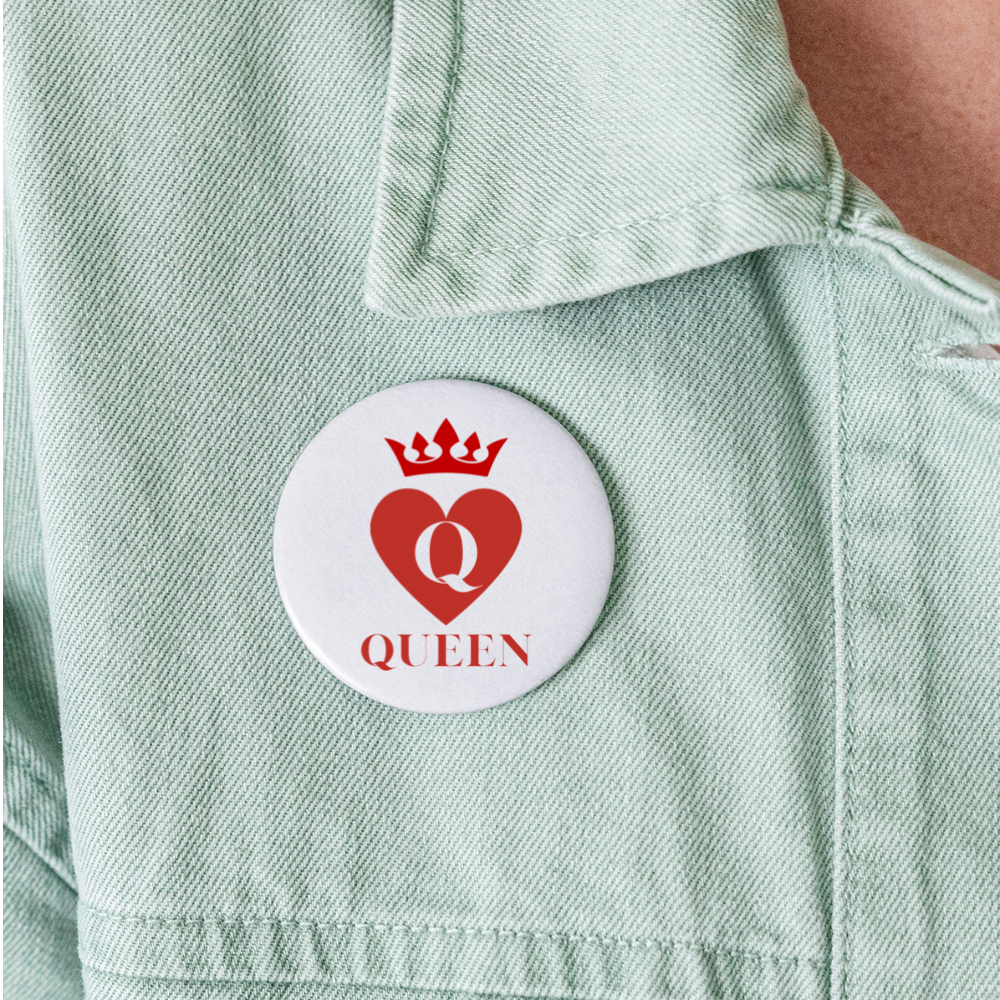 Queen of Hearts Buttons large 2.2'' (5-pack) - white