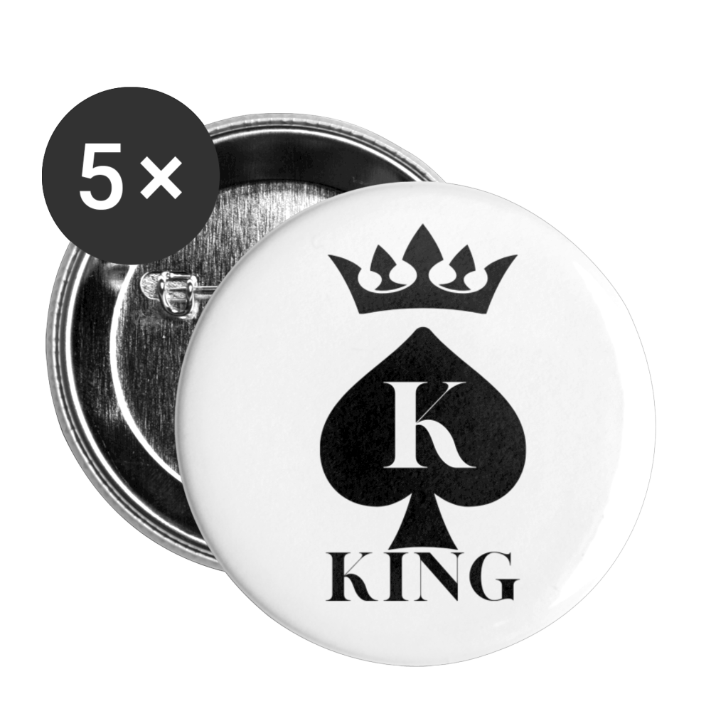 King of Spades Buttons large 2.2'' (5-pack) - white