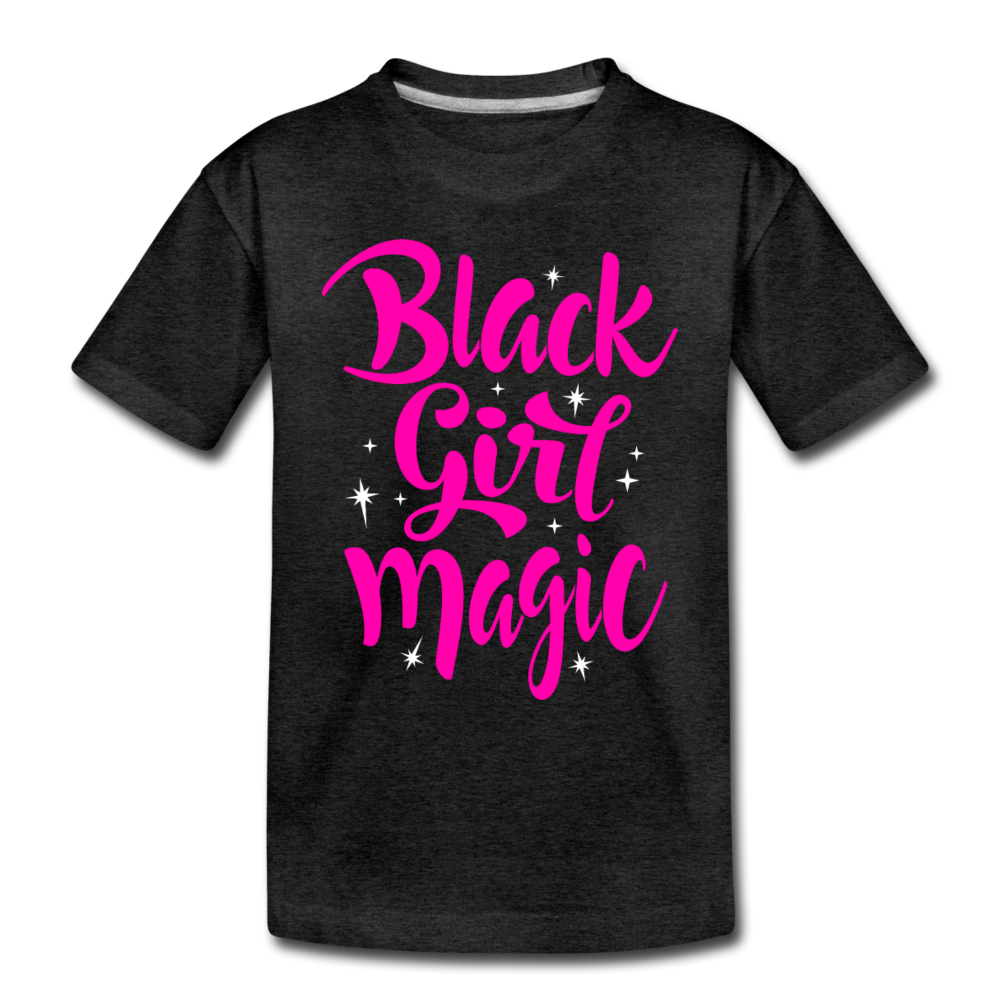 Black Girl Magic (Pink) Toddler Premium T-Shirt - charcoal gray