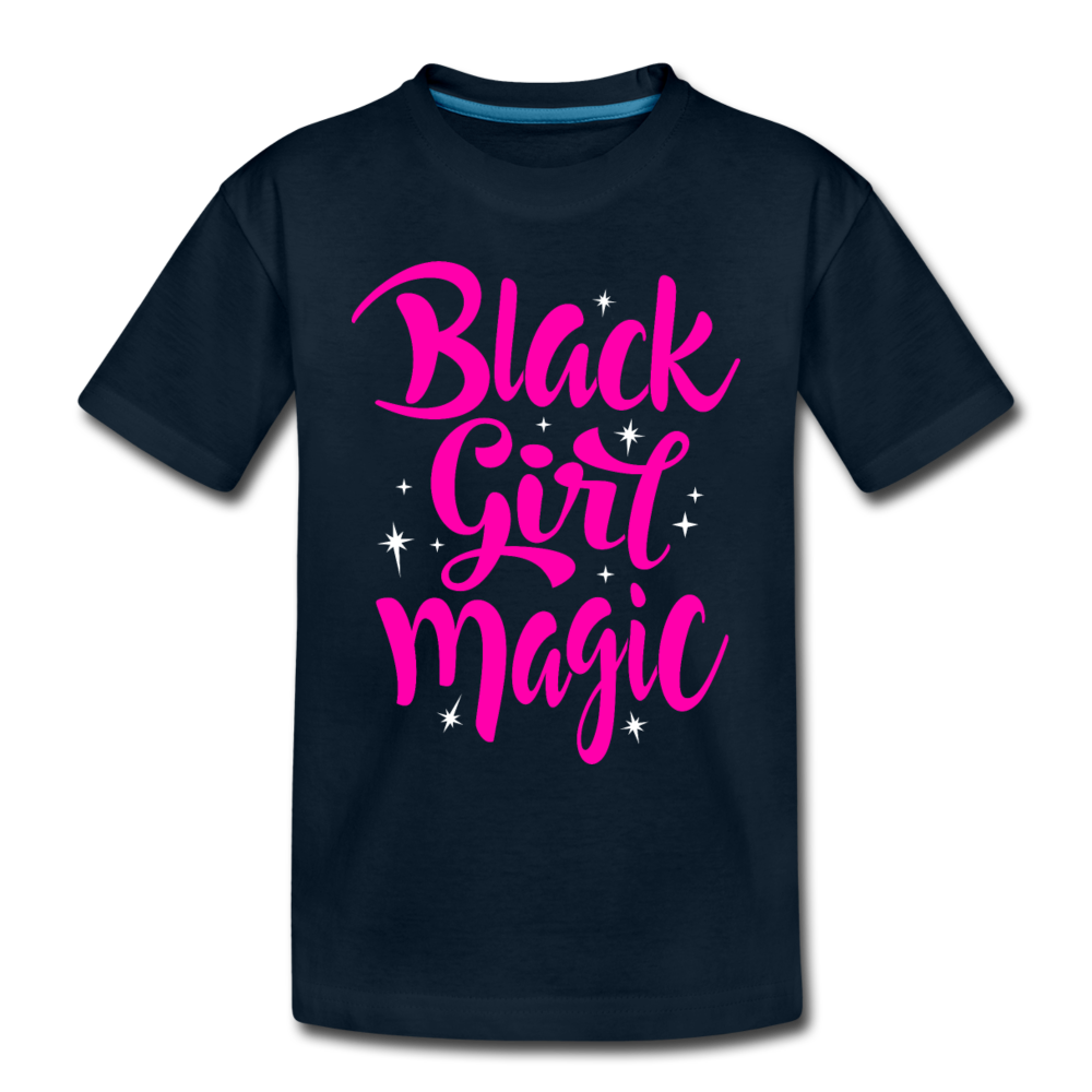 Black Girl Magic (Pink) Toddler Premium T-Shirt - deep navy