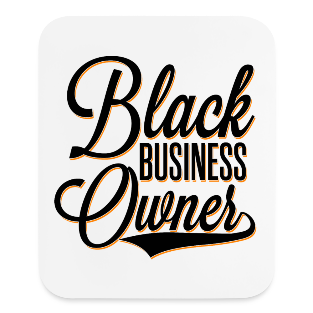 Black Business Owner Mouse pad Vertical - white