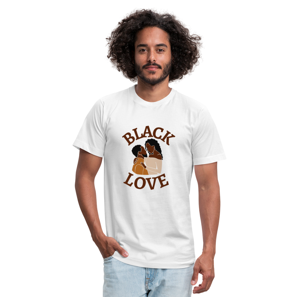 Black Love Unisex Jersey T-Shirt by Bella + Canvas - white