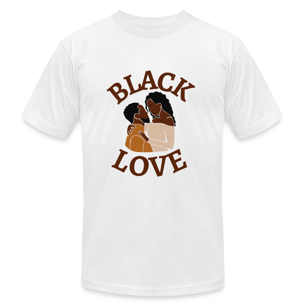 Black Love Unisex Jersey T-Shirt by Bella + Canvas - white