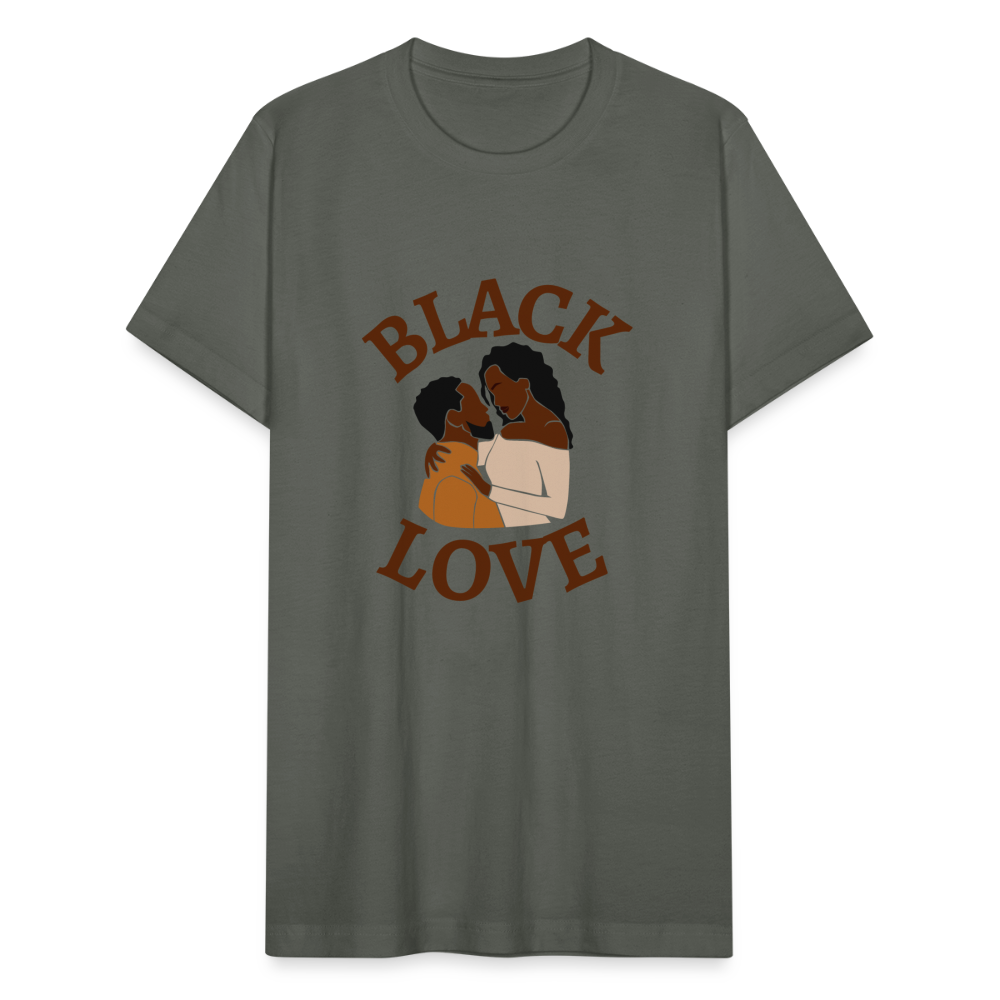 Black Love Unisex Jersey T-Shirt by Bella + Canvas - asphalt