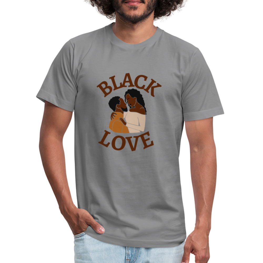 Black Love Unisex Jersey T-Shirt by Bella + Canvas - slate