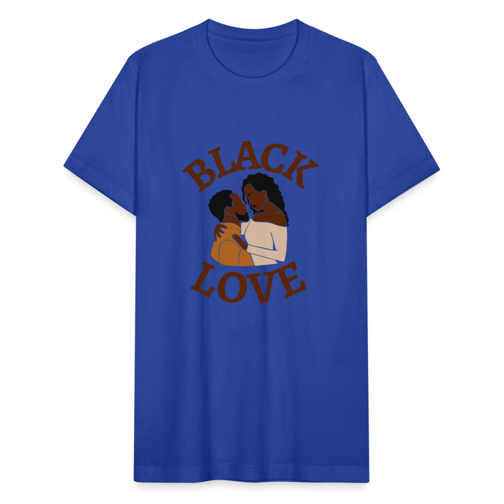 Black Love Unisex Jersey T-Shirt by Bella + Canvas - royal blue