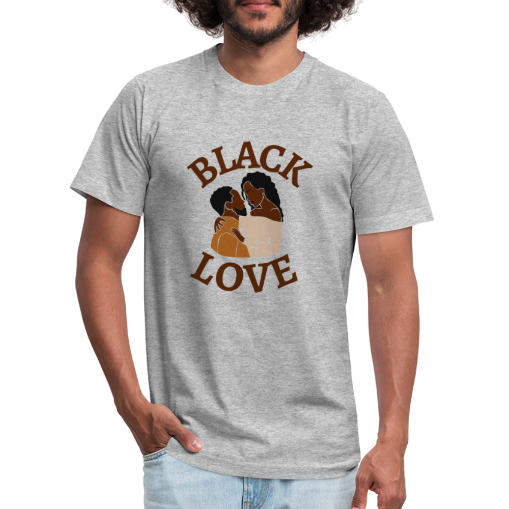 Black Love Unisex Jersey T-Shirt by Bella + Canvas - heather gray
