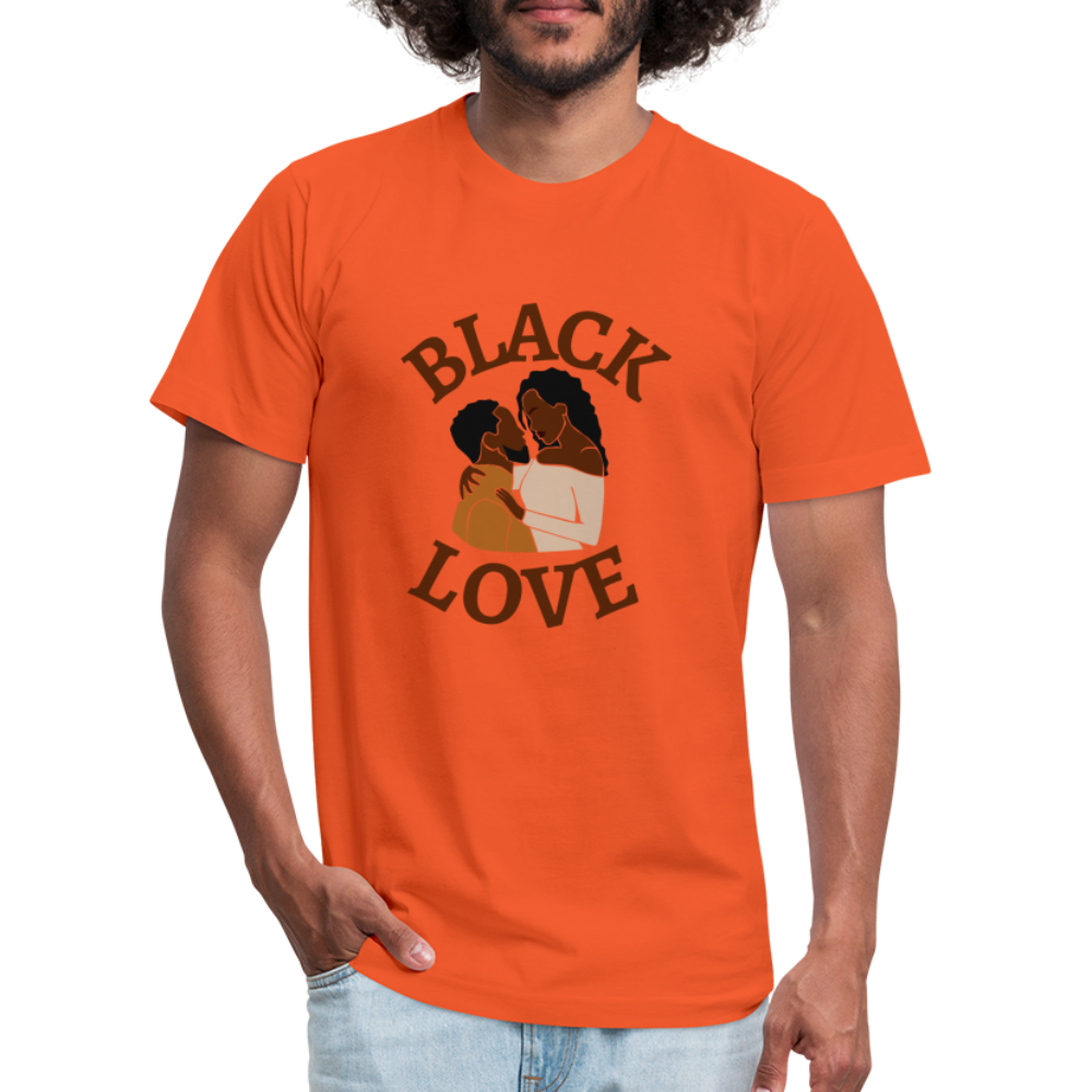 Black Love Unisex Jersey T-Shirt by Bella + Canvas - orange